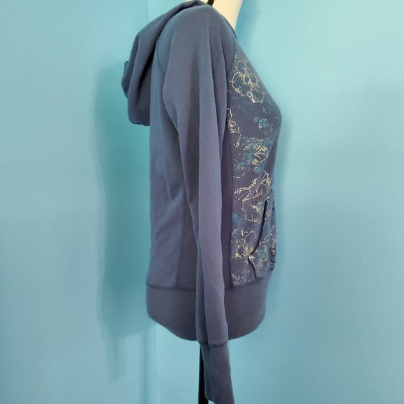 Maurices Blue Art Deco Design Long Sleeve Hoodie - Picture 3 of 5
